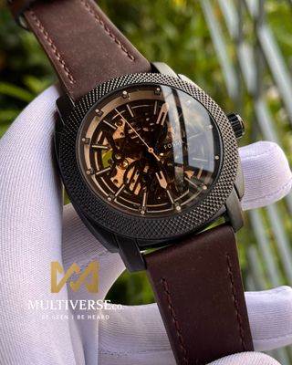 FOSSIL MACHINE AUTOMATIC BLACK CASE BROWN BELT (SEMI AAA)_img_1