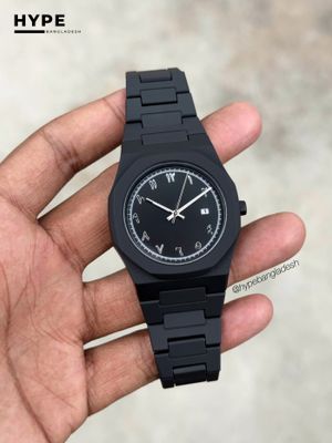 Silver Numbers With Date Calligraphy Dial Polycarbon Plastic Lightweight Watch_img_1