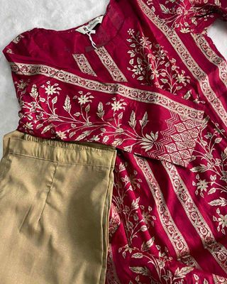 Premium Indian Viscose Silk Kurti Set with Straight Pant – RAYNIX_img_0