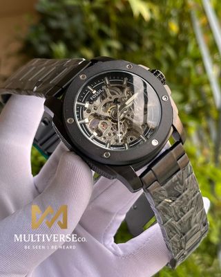 FOSSIL HEAVY CHAIN BLACK SILVER TONE (SEMI AAA)_img_0