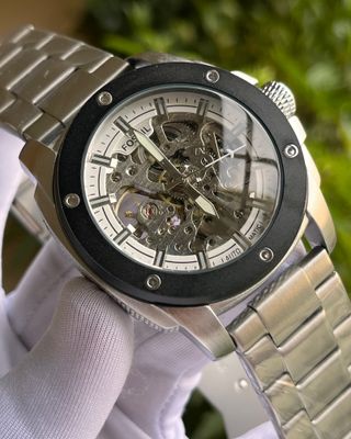 FOSSIL HEAVY CHAIN SILVER BLACK TONE (SEMI AAA)_img_1