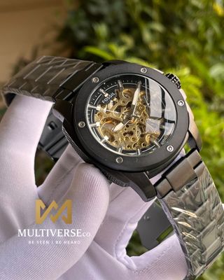 FOSSIL HEAVY CHAIN BLACK GOLD TONE (SEMI AAA)_img_0