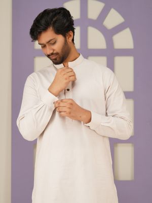 Oxford Cotton Panjabi – Off White | Regular Fit