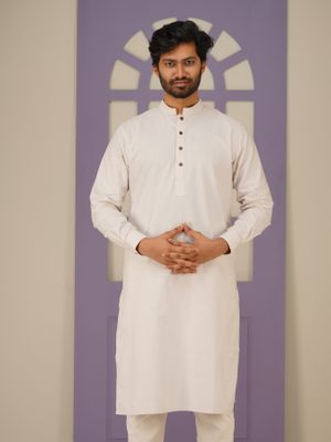 Oxford Cotton Panjabi – Off White | Regular Fit_img_1