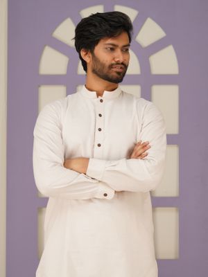 Oxford Cotton Panjabi – Off White | Regular Fit_img_2