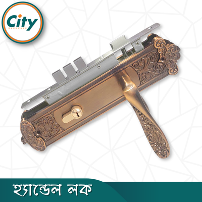 উচ্চ সুরক্ষার স্ট্যান্ডার্ড সাইজের হ্যান্ডেল লক প্রধান দরজার জন্য কফি রঙের দরজার লক Door Lock_img_2