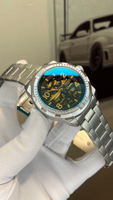 FOSSIL NUMERIC DIAL HEAVY AUTO SILVER CHAIN (SEMI AAA)_img_0