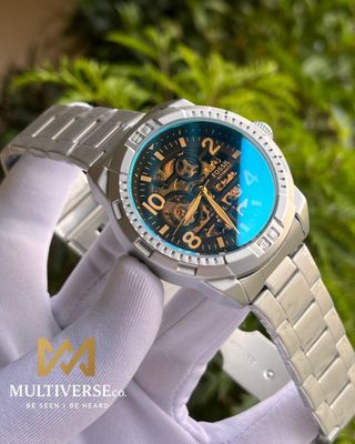FOSSIL NUMERIC DIAL HEAVY AUTO SILVER CHAIN (SEMI AAA)_img_2