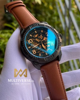 FOSSIL NUMERIC DIAL HEAVY AUTO BLACK DIAL BROWN BELT  (SEMI AAA)_img_0