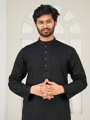Classic Black Embroidered Panjabi_img_2