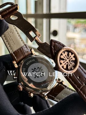 PATEK BROWN BELT ROSE GOLD CASE SPIDER WHITE DIAL_img_4