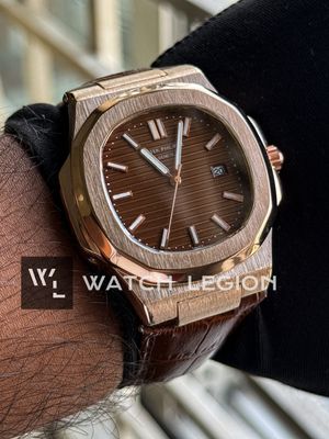 PATEK NAUTILUS QUARTZ ROSE GOLD CASE BROWN DIAL BROWN BELT_img_2