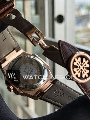 PATEK NAUTILUS QUARTZ ROSE GOLD CASE BROWN DIAL BROWN BELT_img_4