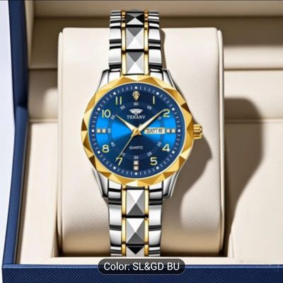 A New Digital Diamond-Shaped Dial Elegant Men'S Quartz Watch - Ipx7 Waterproof Rating Luminous Date And Day Display Alloy Strap - Fashionable And Trendy Versatile For Casual Wear Ideal Gift For Li 38_img_1