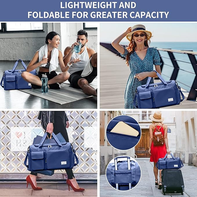 Fashionable Large Capacity Travel & Gym Bag - Blue_img_1