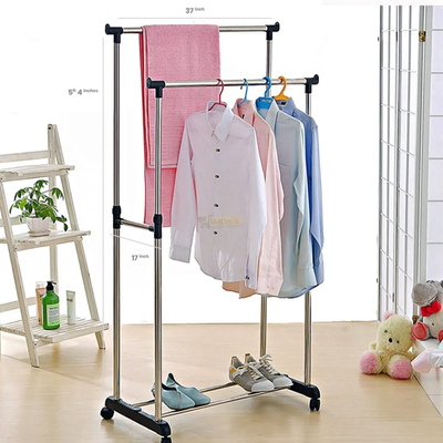 Double Pole Cloth Hanger Stainless Steel_img_1