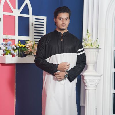 স্টাইলিশ ব্ল্যাক অ্যান্ড হোয়াইট পাঞ্জাবি – আধুনিকতার ছোঁয়ায় ঐতিহ্য_img_0