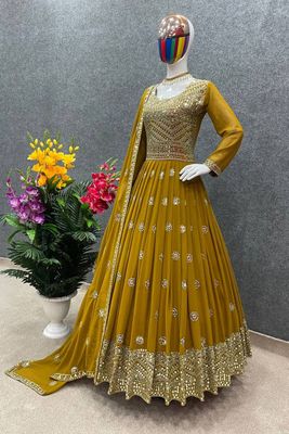 Semi –Embroidery & Sequence Work Party dress_img_2