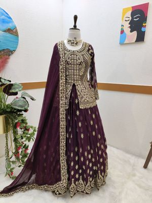 Semi –Embroidery & Sequence Work Party dress_img_1