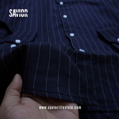 Deep Navy Stripe - Old Money Full Sleeve Shirt_img_3