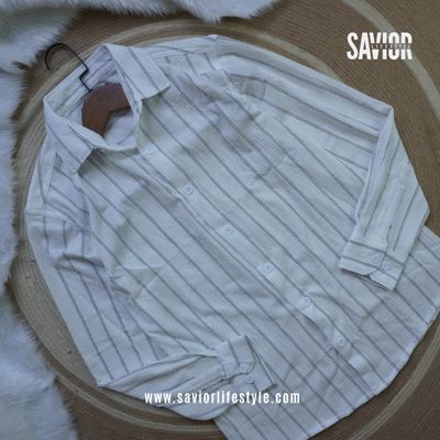 White Stripe - Old Money Full Sleeve Shirt_img_1
