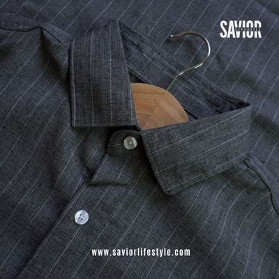 Charcoal Stripe - Old Money Full Sleeve Shirt_img_0