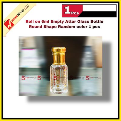 Empty Roll on Glass Attar bottle 6ml Round Shape Random color 1 pcs_img_2