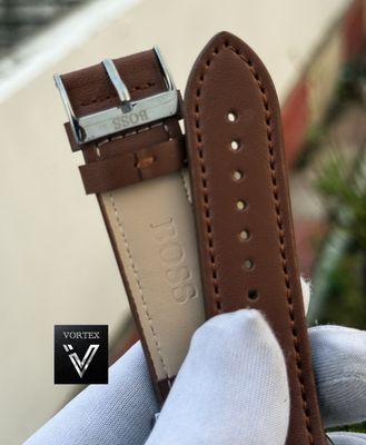 BOSS TWO CHRONO BROWN BELT WHITE DIAL_img_3