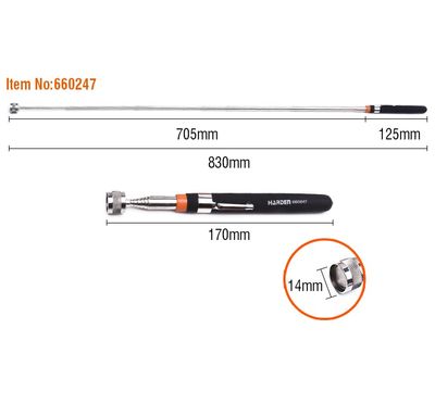 HARDEN Telescopic Pick Up Tools (135 - 640mm | 170-830mm), Household Tool Set Magnet Pickup; Model: 660246 | 660247_img_6