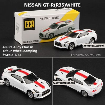 CCA 1:64 Nissan GT-R (R35) White Die-cast Model Car_img_0