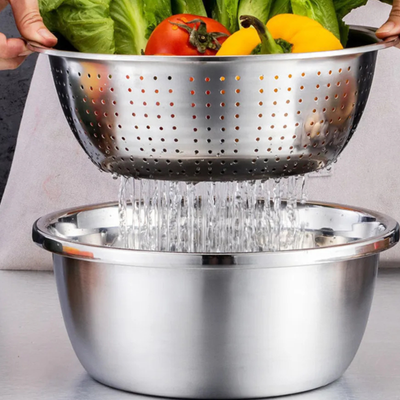 3-in-1 Stainless Steel Vegetable Cutter with Drain Basket Easy Food Prep_img_0