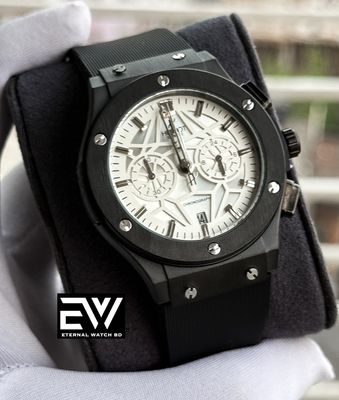 HUBLO TSPIDER  BLACK SILICON BELT WHITE DIAL_img_0