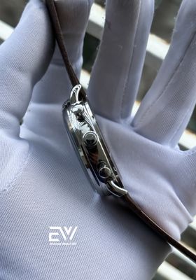 ARMANI OVAL GLASS BROWN BELT WHITE  DIAL SILVER CASE_img_2