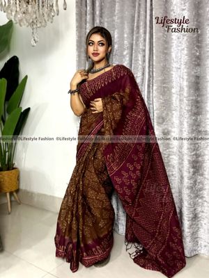 প্রিমিয়াম কোয়ালিটি আরামদায়ক কটন শাড়ি (LF-S25-4)_img_0