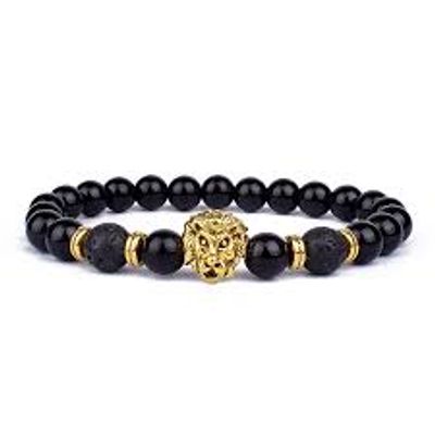 JD Natural egol Eye Stone Bead Bracelet Vintage Crown Lion Head Bracelet Men Women Strand Bangle Jewelry Male Pulseira bileklik_img_0