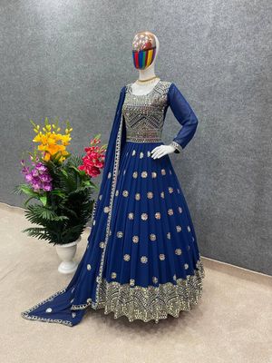 Semi –Embroidery & Sequence Work Party dress_img_3