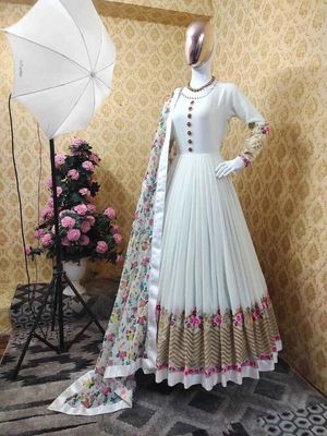 Semi –Embroidery & Sequence Work Party dress_img_3