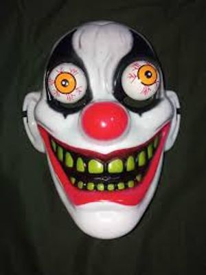 LED  New Halloween Mask Scary Red Nosed Clown Mask with Funny Terrifying Gripping Electric Saw Murderer Mask_img_5