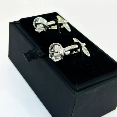 Knot Design Twist Mechanism Men's Fashion Cufflinks_img_1