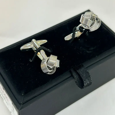 Knot Design Twist Mechanism Men's Fashion Cufflinks_img_2