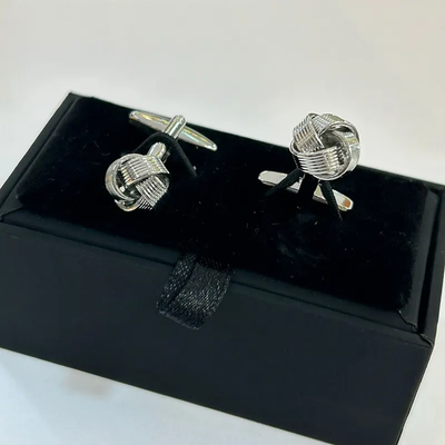 Knot Design Twist Mechanism Men's Fashion Cufflinks_img_3