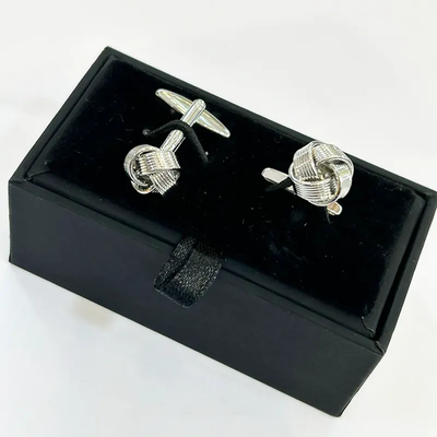 Knot Design Twist Mechanism Men's Fashion Cufflinks_img_4