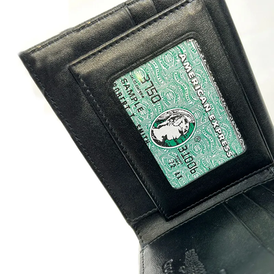 Luxury Alligator Crocodile Viet Black Leather Bifold Men's Wallet_img_1