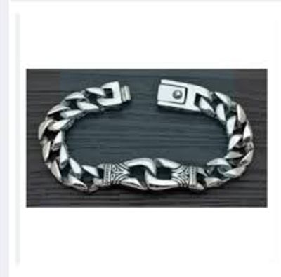 Men's Stainless Steel Polished Silver Heavy Huge Curb Link Chain Bracelet_img_4