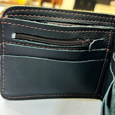 Classic Orange Leather Bifold Imported Dust pouch Wallet_img_2