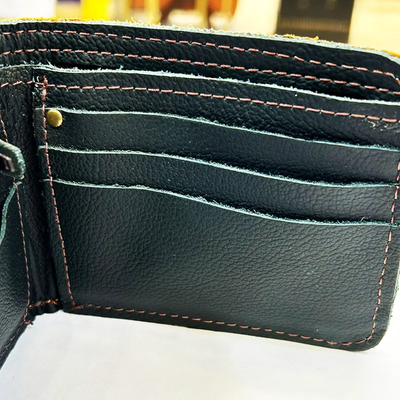 Classic Orange Leather Bifold Imported Dust pouch Wallet_img_3