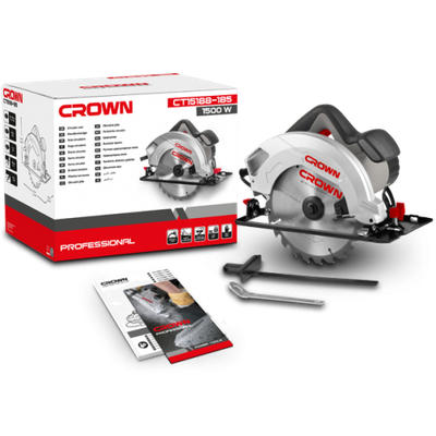 CROWN Professional Circular Saw, 1500W, 185mm, 45/90°, 44/63.5mm; Model: CT15188 - 185_img_1