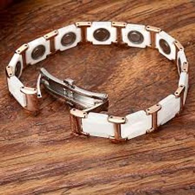 Men\'s Ceramic Bracelet High-tech Blue Ceramic Bracelet with Hematites and Magnets Inlay China Manufacturer_img_1