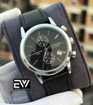 BOSS TWO CHRONO BLACK BELT SILVER CASE BLACK DIAL_img_1