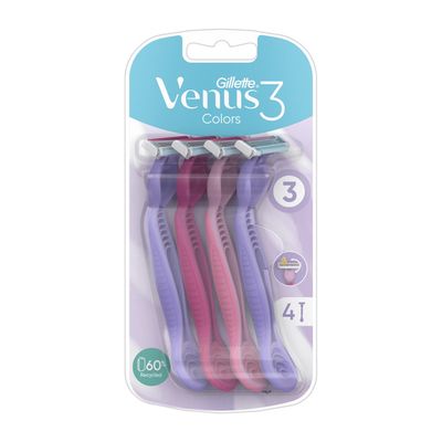 Gillette Venus Colors 3 Disposable Razors (4 In Pack Of 1)_img_1